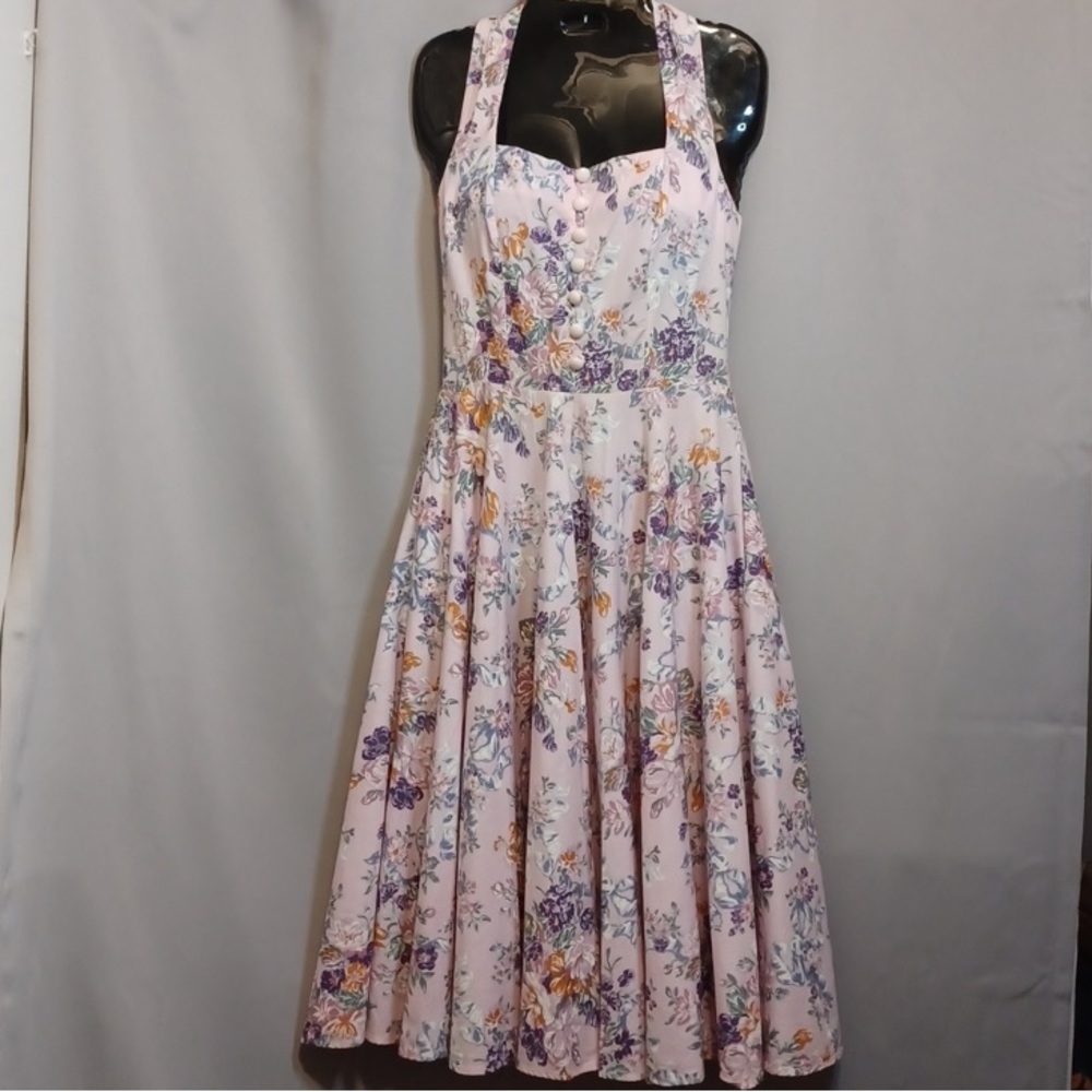 Robbie Bee Pink Floral Halter Barbie Dress